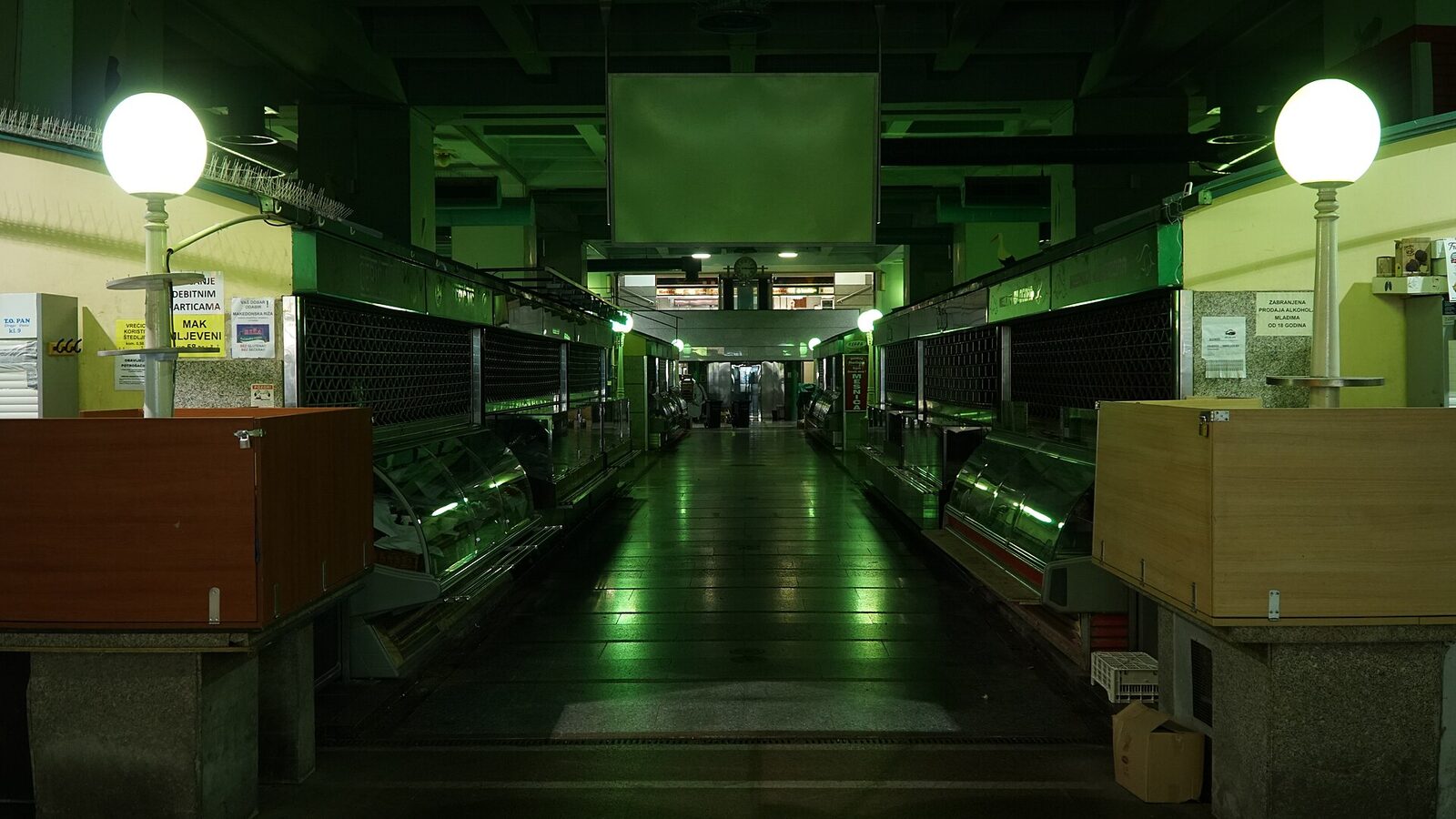 Empty market in Zagreb