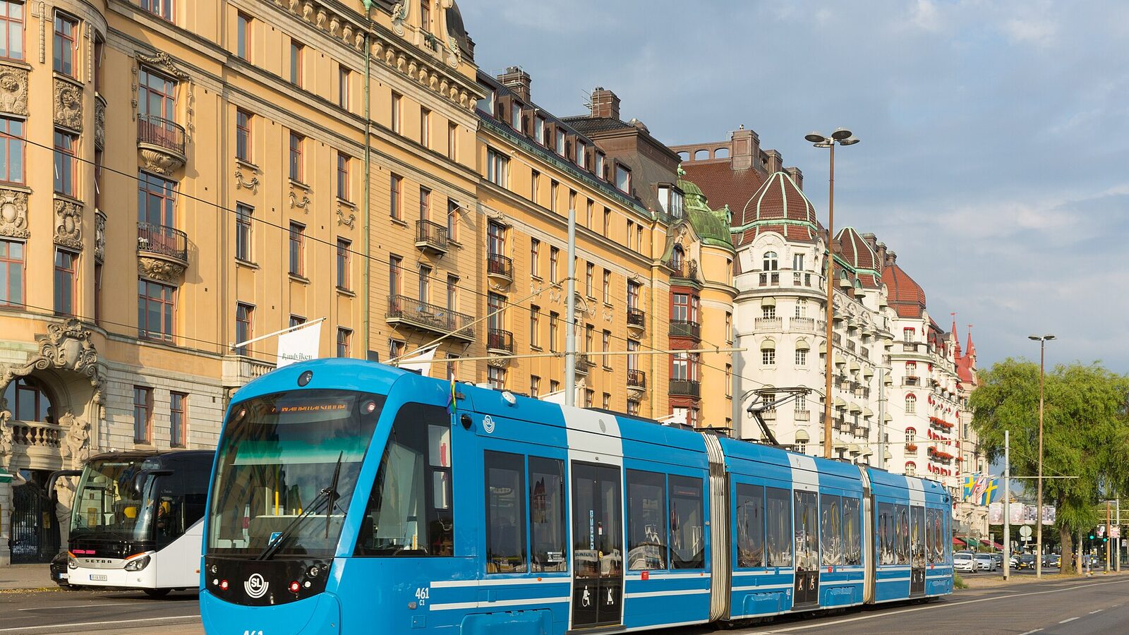 A tram at Strandvägen, Stockholm
