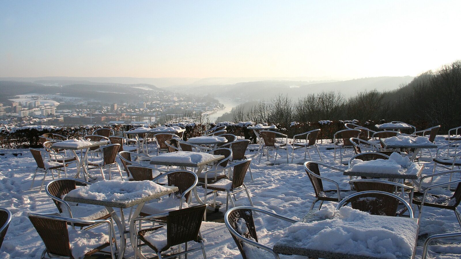 Namur, the valley of the Meuse seen from the terrace of Café du Panorama