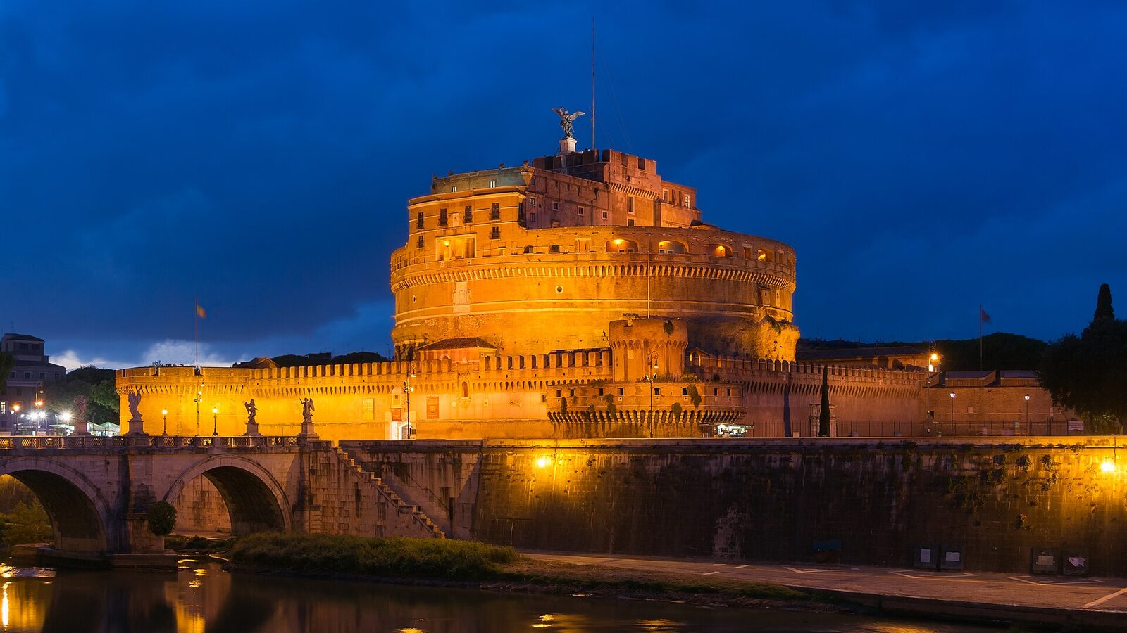 Castel Sant'Angelo at dusk, Rome, Italy