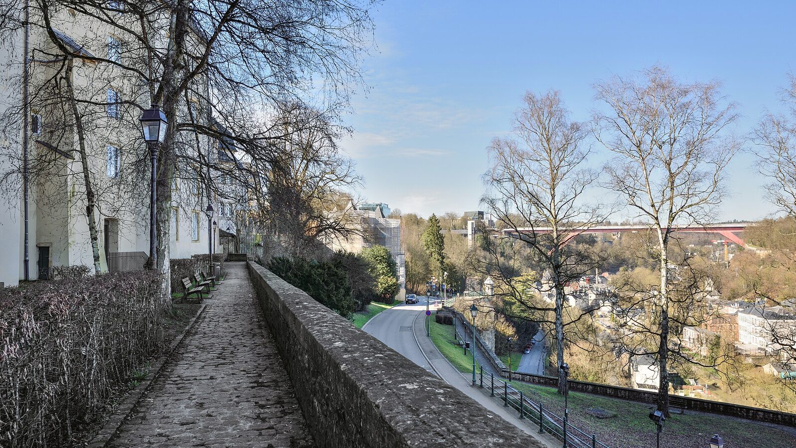 Luxembourg City fortress wall pont Grande duchesse Charlotte