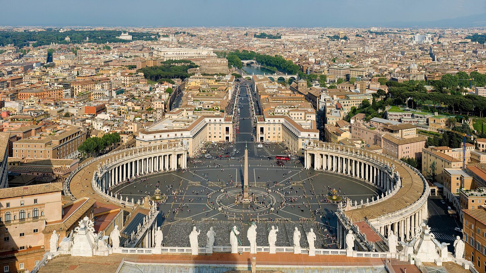 A 5x6 segment panoramic image taken by myself with a Canon 5D and 70-200mm f/2.8L lens from the dome of St Peter's in Vatican City in Rome