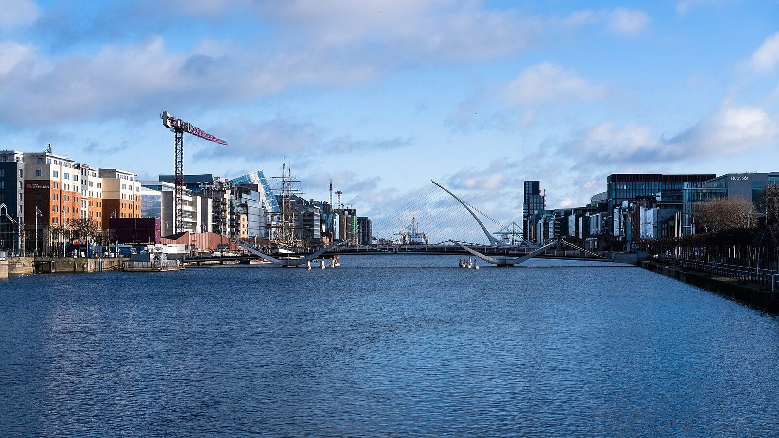 The River Liffey in Dublin near Samuel Beckett Bridge