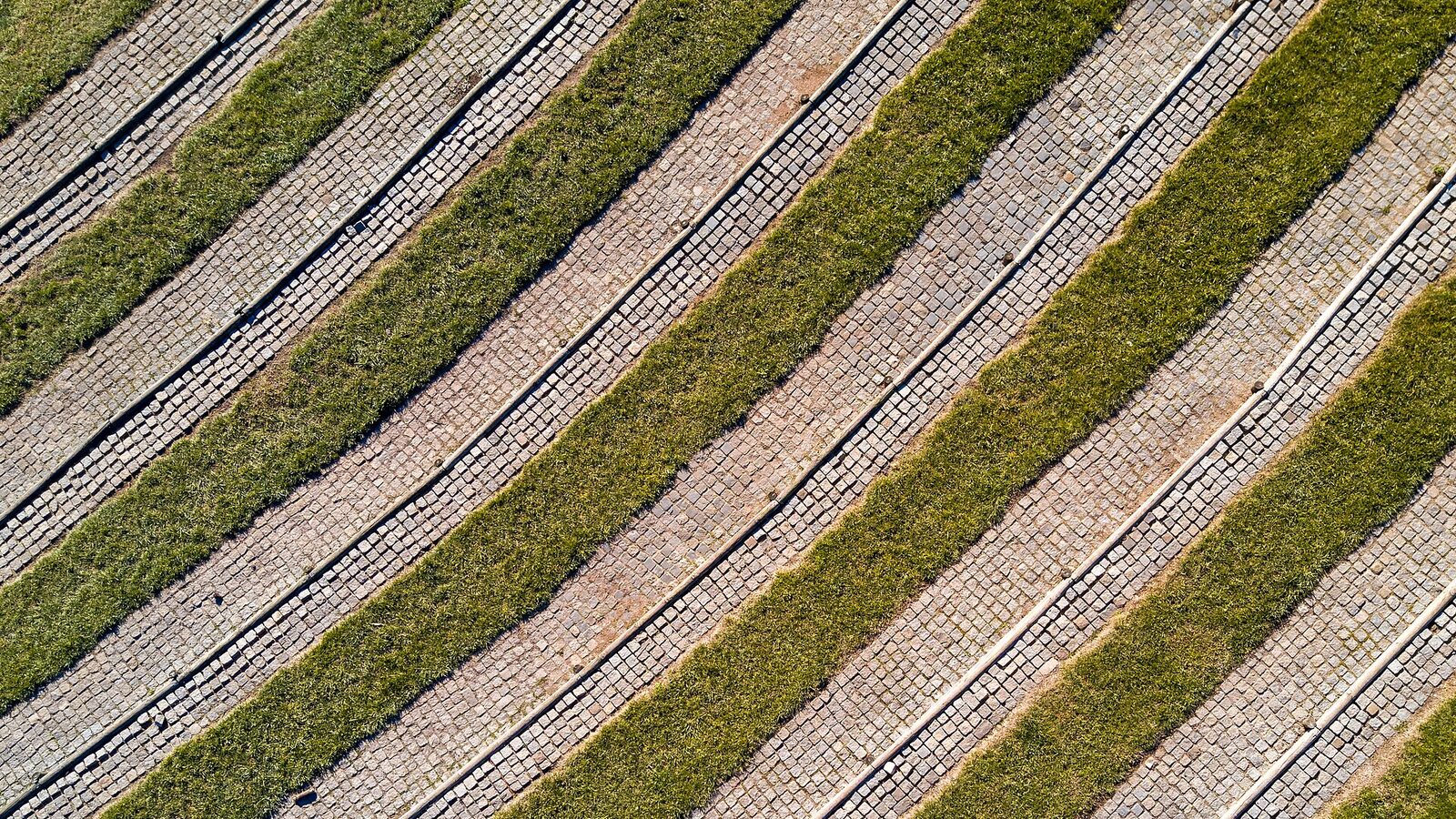 Aerial view of the Keil do Amaral Amphitheatre, Monsanto Forest Park, Lisbon, Portugal