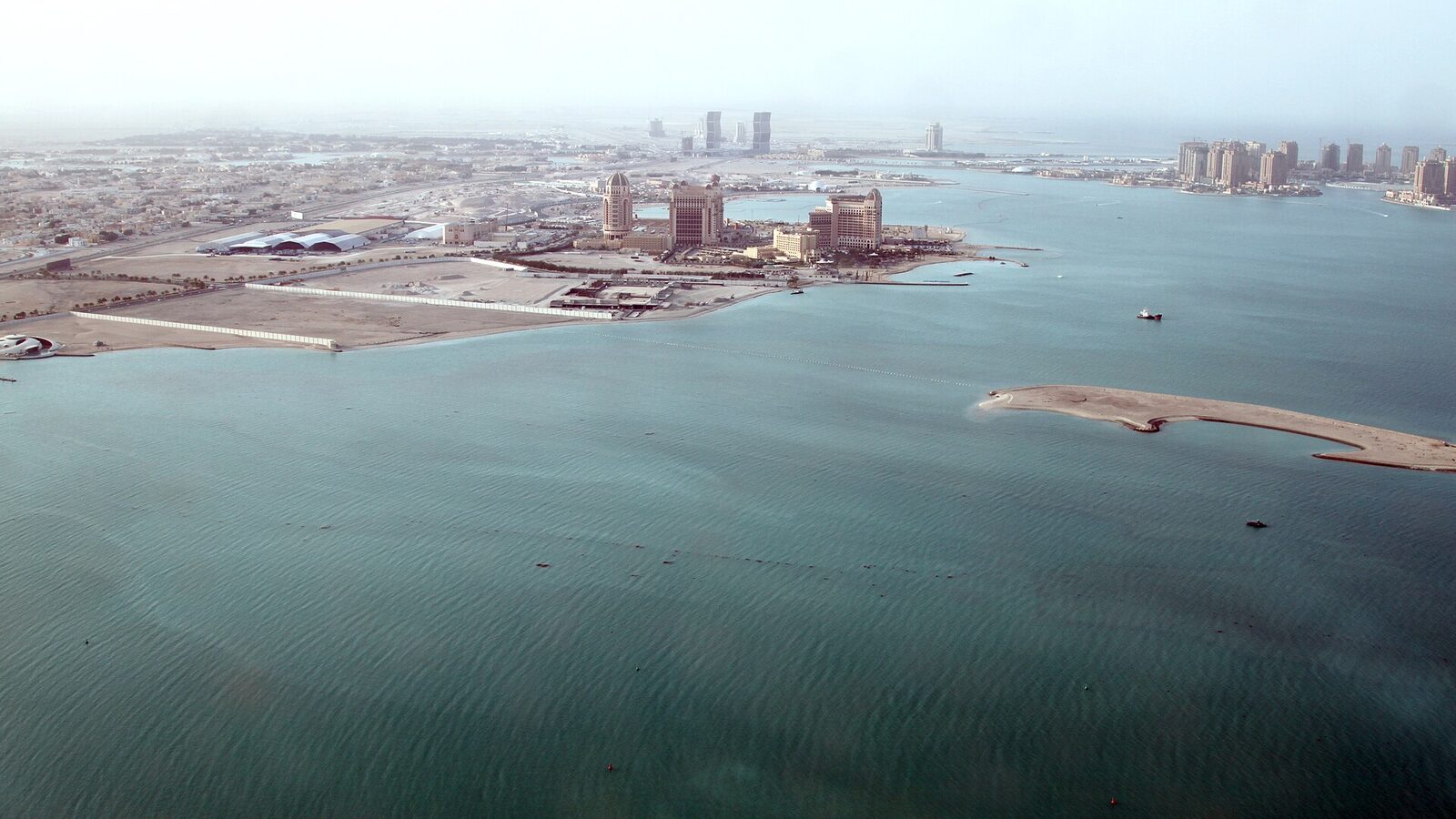 Aerial view of Al Qassar hotels in Doha, Qatar