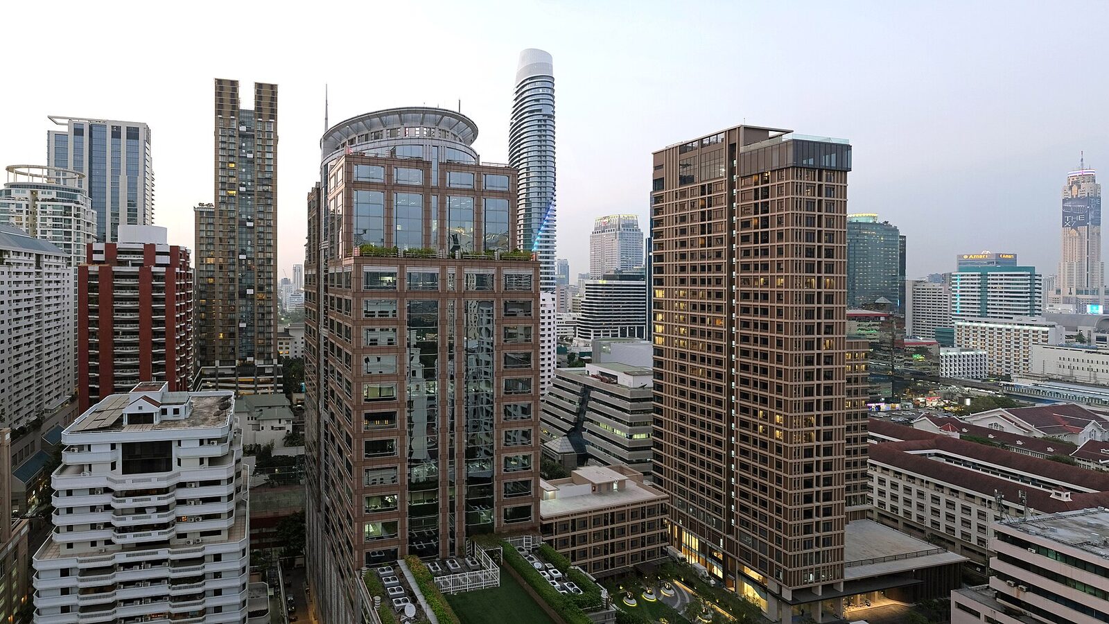 Sunset seen from The Speakeasy -rooftop bar, Bangkok
