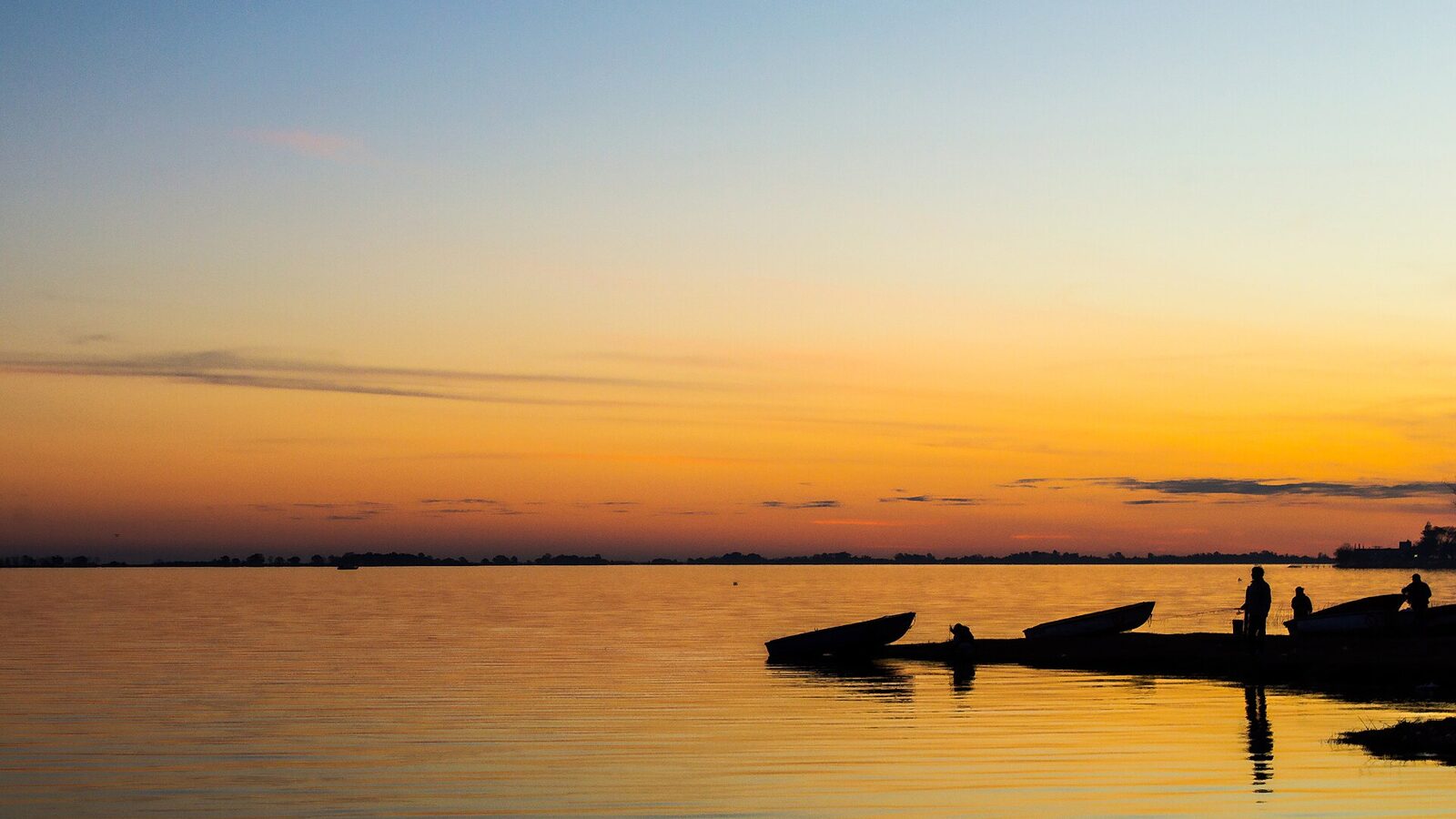 Sunset over Chascomús Lagoon, Argentina