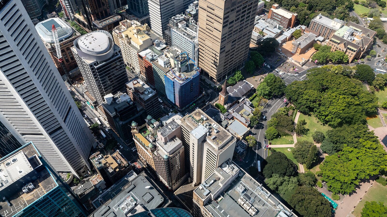 Sydney (AU), View from Sydney Tower, St James Church