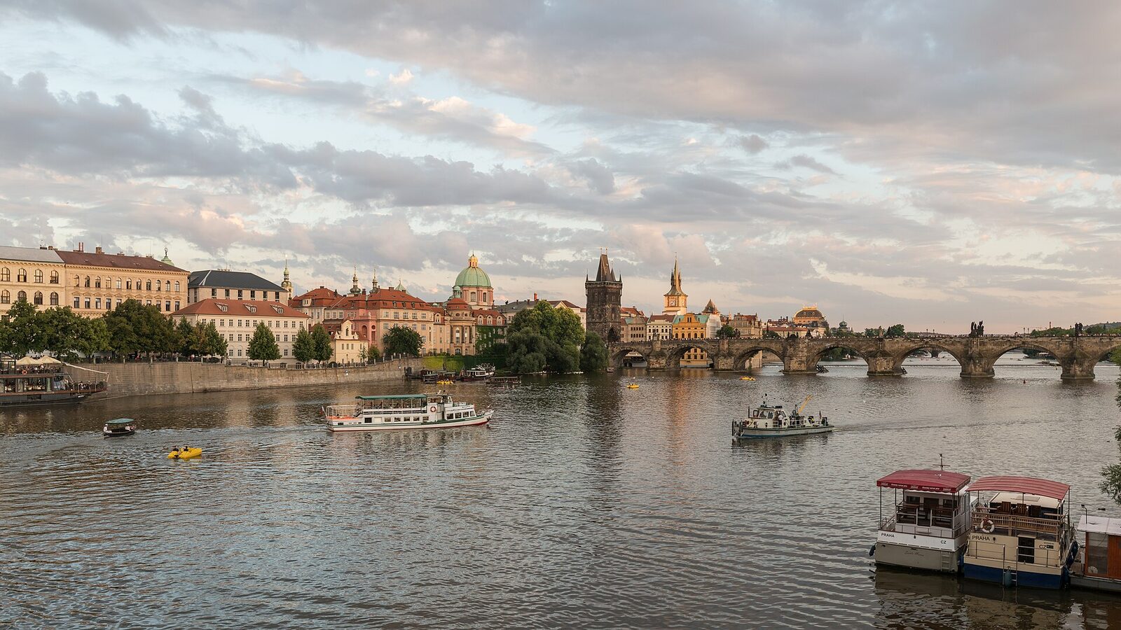 A north view of Charles Bridge from Mánesův most, Prague