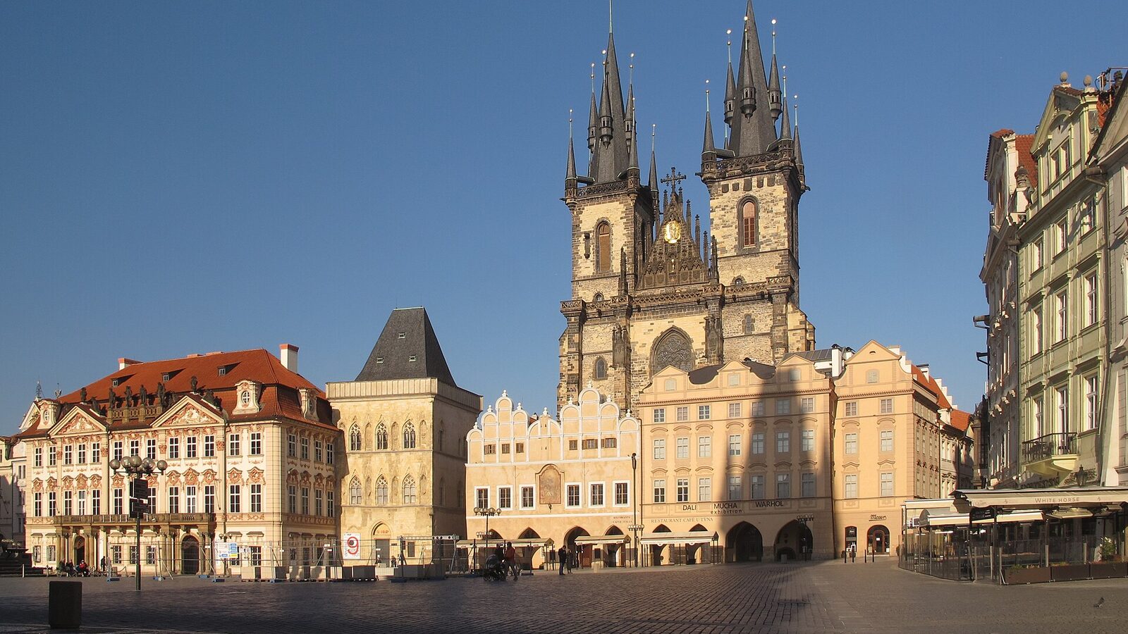 Empty Old Town Square during COVID-19 pandemics