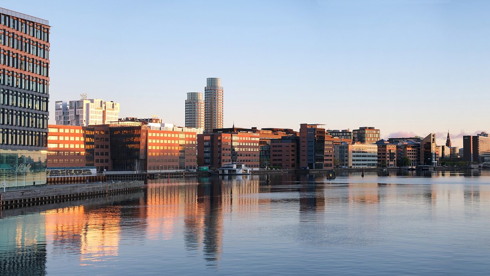 Port of Copenhagen seen from Bryggebroen bridge, Islands Brygge
