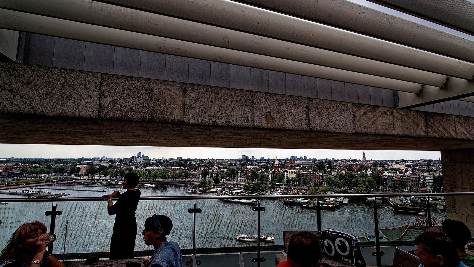 Amsterdam Oosterdokskade Amsterdam Public Library by Jo Coenen Restaurant Floor View SSW towards the Old Centre of Amsterdam Oosterdok…