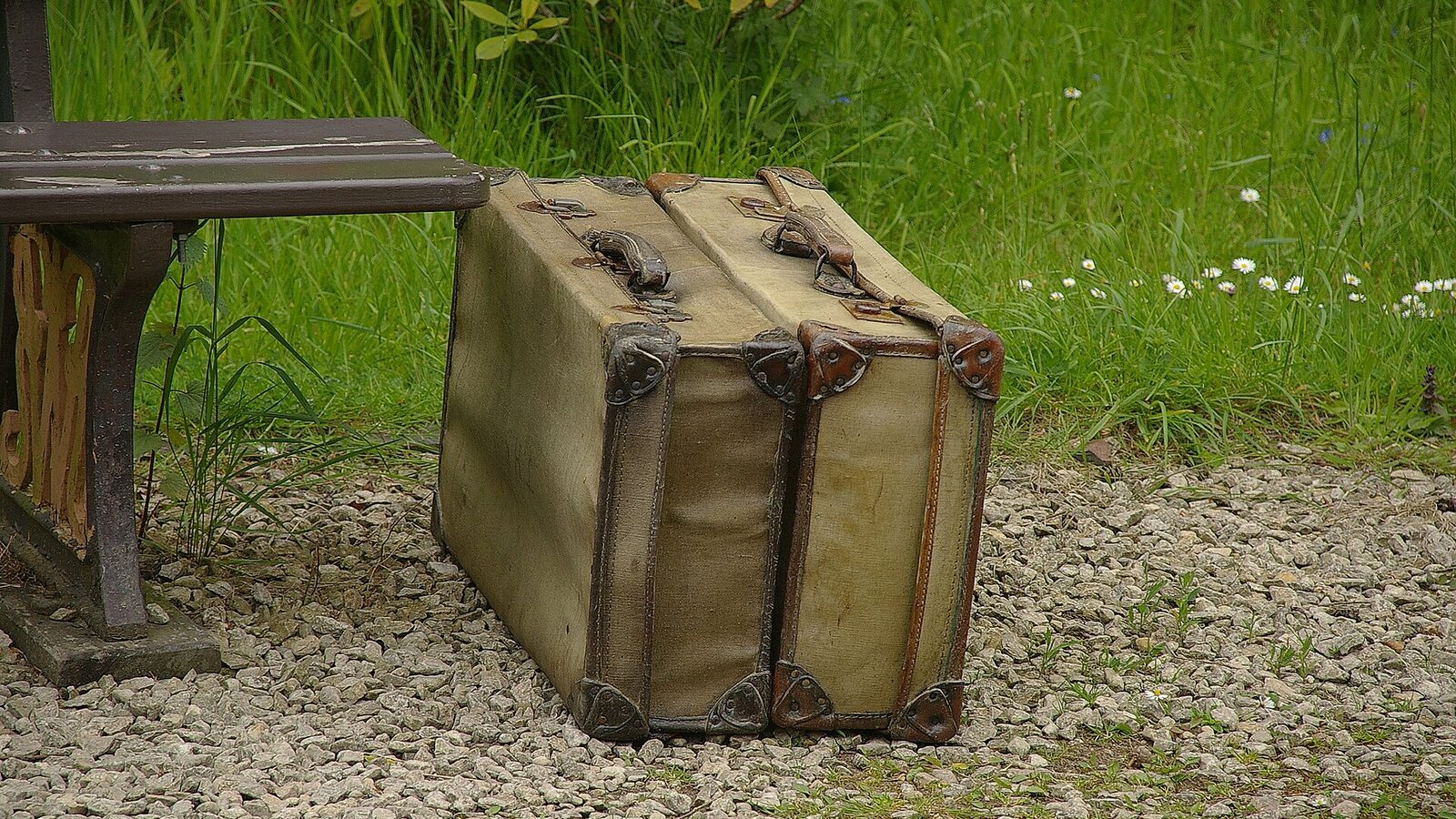 Old luggage at Arley railway station on the Severn Valley Railway